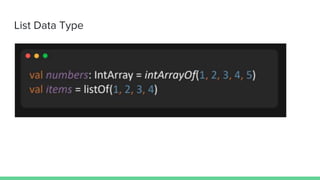 List Data Type
 
