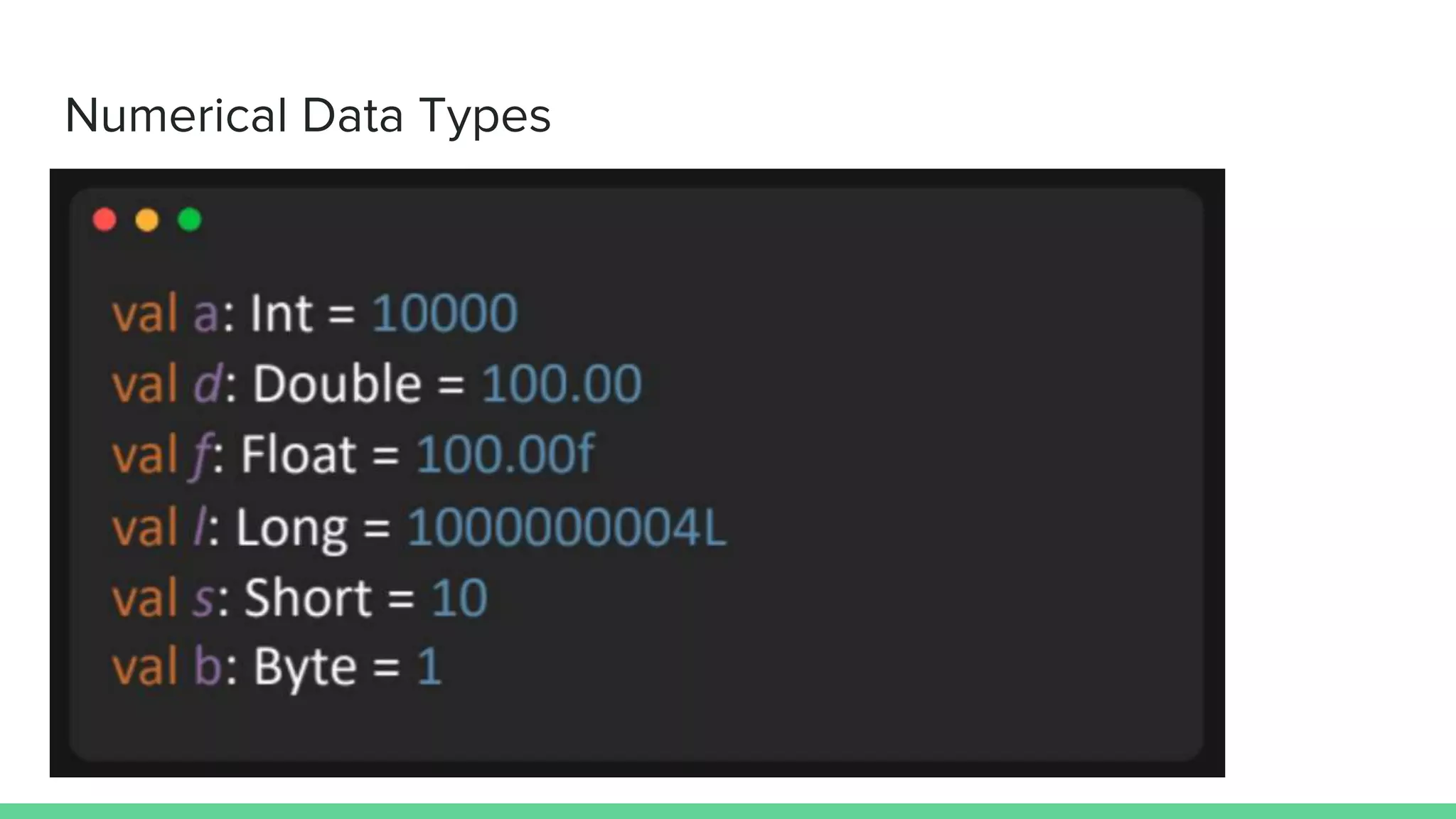 Numerical Data Types 