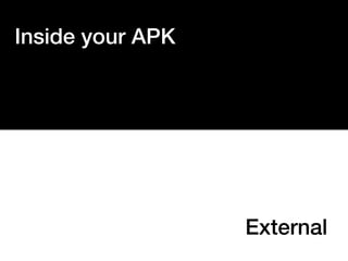 Inside your APK




                  External
 