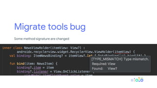 Migrate tools bug
Some method signature are changed
 