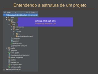 Entendendo a estrutura de um projeto
pasta com as libs
contém os arquivos *.jar
 