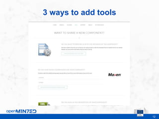 12
3 ways to add tools
This is where the footer goes
 
