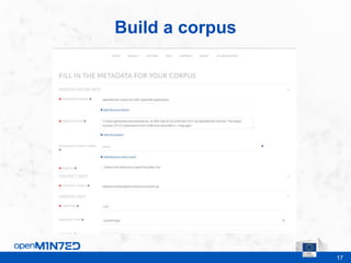 17
Build a corpus
This is where the footer goes
 