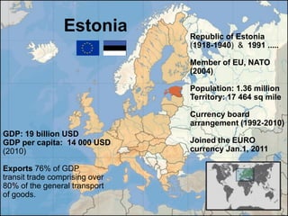 Estonia        Republic of Estonia
                                (1918-1940) & 1991 .....

                             ...