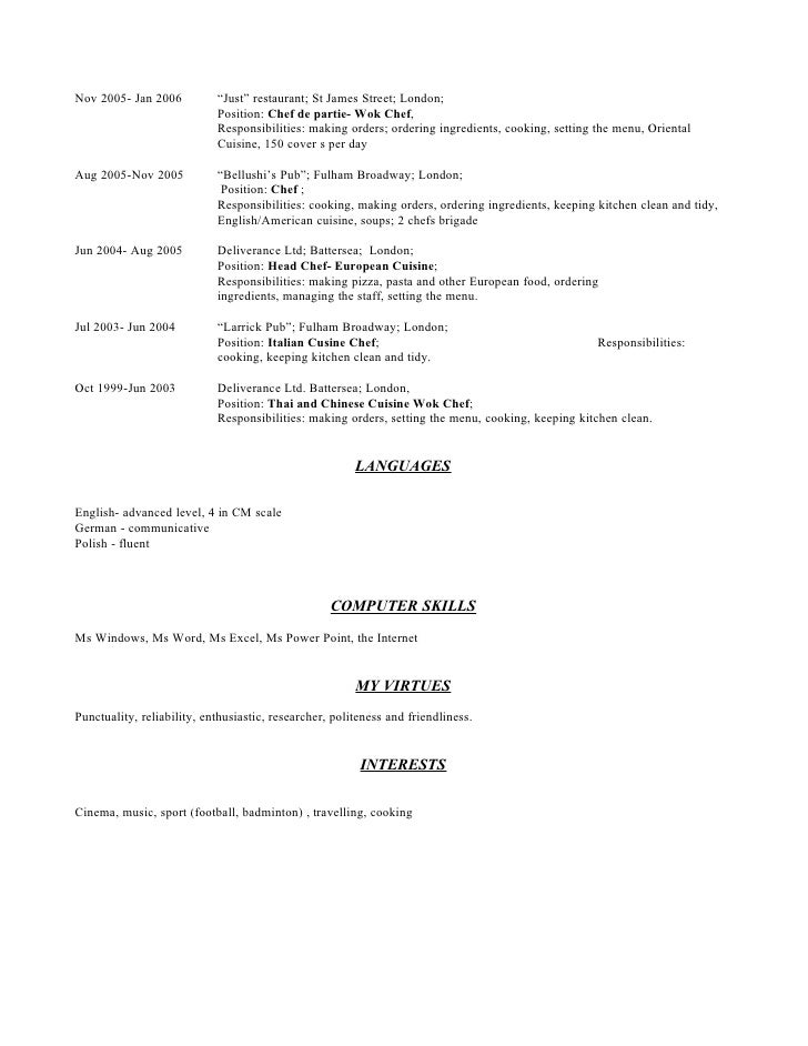 curriculum vitae pizza chef andrzej cv curriculum vitae pizza chef andrzej cv