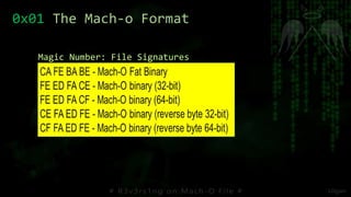 0x01 The Mach-o Format
Magic Number: File Signatures
 