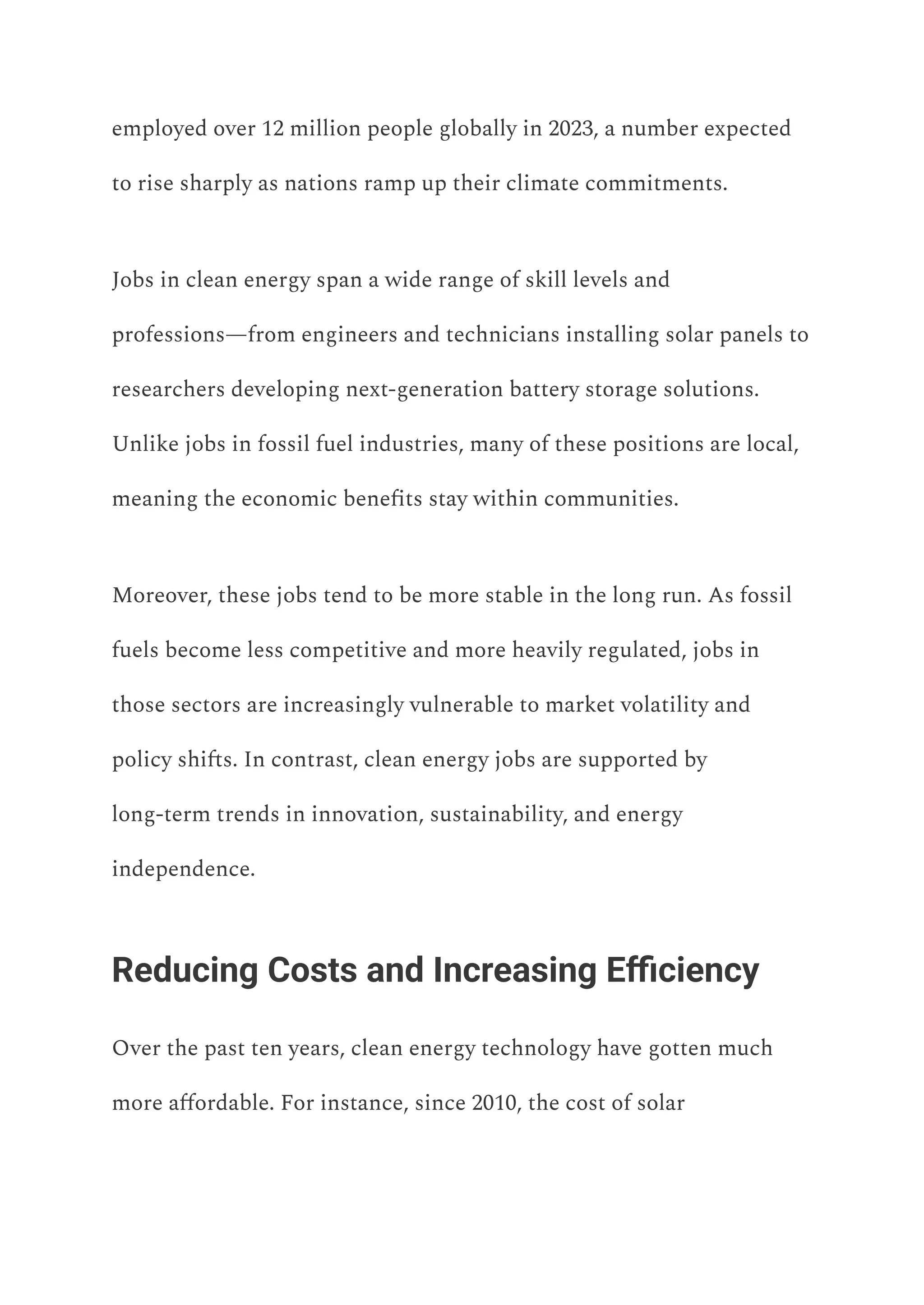 Andy Bindea on Clean Energy and Building a Greener Economy | PDF