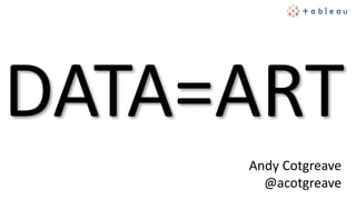 Andy Cotgreave
@acotgreave
DATA=ART
 