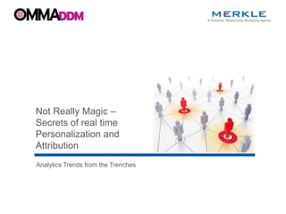 © 2013 Merkle Inc. All Rights Reserved. Confidential
1
Analytics Trends from the Trenches
Not Really Magic –
Secrets of real time
Personalization and
Attribution
 