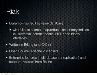 Riak Data Model Riak Use Cases : Dissecting The Solutions To Hard Problems | PDF
