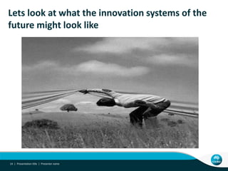Lets look at what the innovation systems of the
future might look like
Presentation title | Presenter name14 |
 