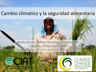 Cambioclimatico y la seguridadalimentaria Andy Jarvis, Julian Ramirez, Emmanuel Zapata, Peter Laderach Centro Internacional de Agricultura Tropical, CIAT 
