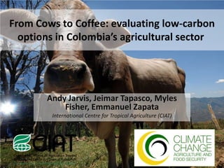From Cows to Coffee: evaluating low-carbon
  options in Colombia’s agricultural sector




       Andy Jarvis, Jeimar Tapasco, Myles
           Fisher, Emmanuel Zapata
        International Centre for Tropical Agriculture (CIAT)
 