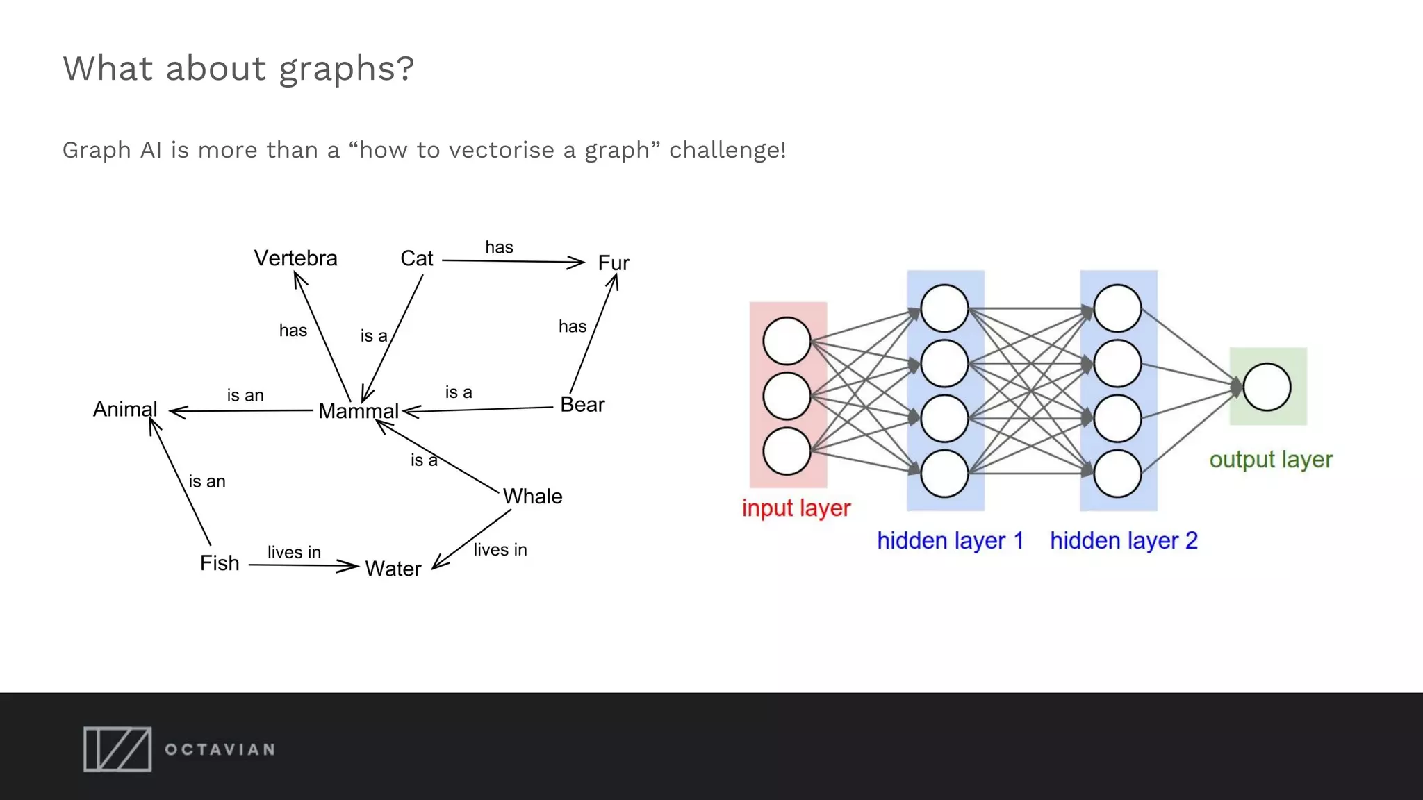 What about graphs?
Graph AI is more than a “how to vectorise a graph” challenge!
 