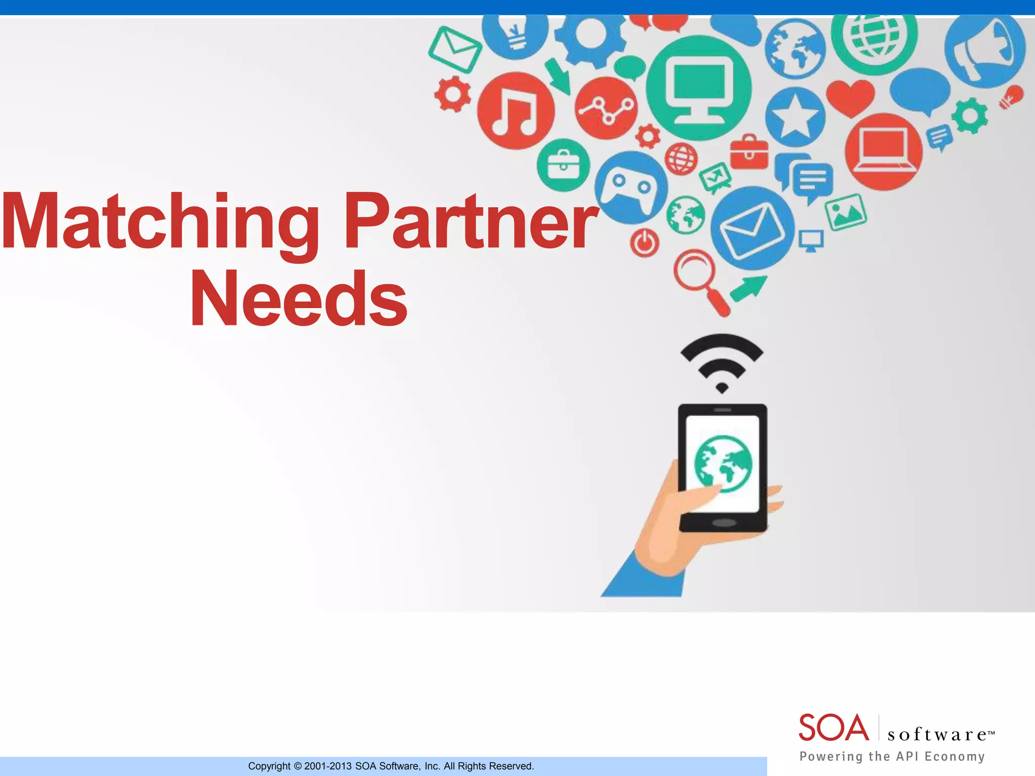 Matching Partner 
Needs 
Copyright © 2001-2013 SOA Software, Inc. All Rights Reserved. 
 
