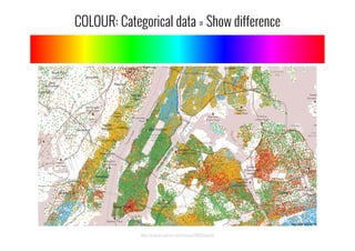 http://projects.nytimes.com/census/2010/explorer
COLOUR: Categorical data = Show difference
 