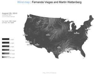 Wind map | Fernanda Viegas and Martin Wattenberg




                   http://hint.fm/wind/
 