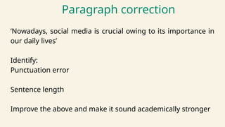 Academic writing correction and performance analysis | PPTX