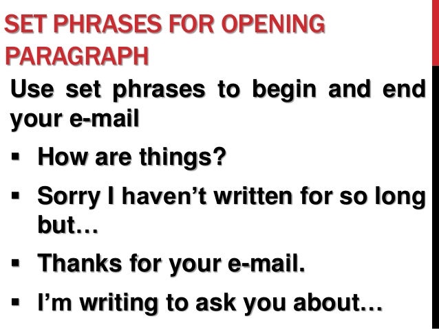 Sentences for opening emails good How to