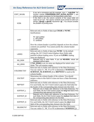An easy reference for alv grid control (1) | PDF