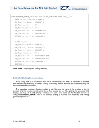 An easy reference for alv grid control (1) | PDF