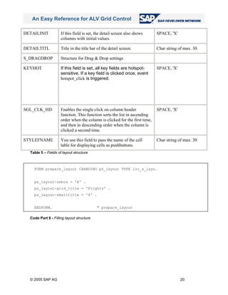 An easy reference for alv grid control (1) | PDF