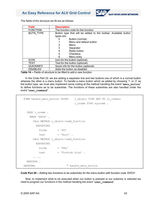 An easy reference for alv grid control (1) | PDF