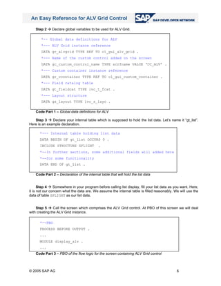 An easy reference for alv grid control (1) | PDF