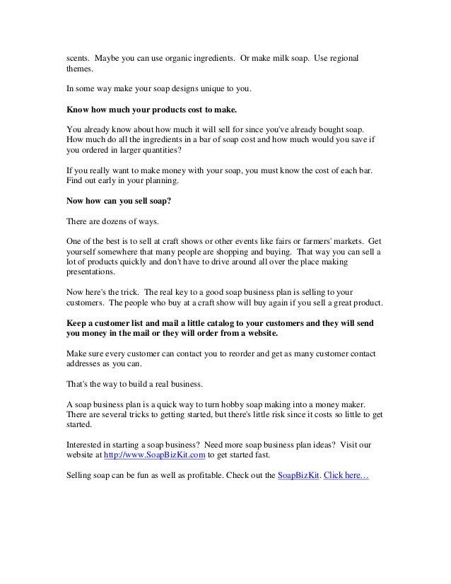 An Easy Soap Business Plan Idea