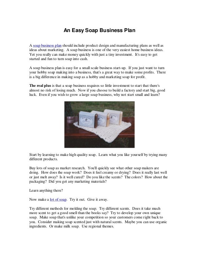 business plan for soap making pdf
