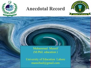 Muhammad Munsif
(M.Phil. education )
University of Education Lahore
munsifsail@gmail.com
 
