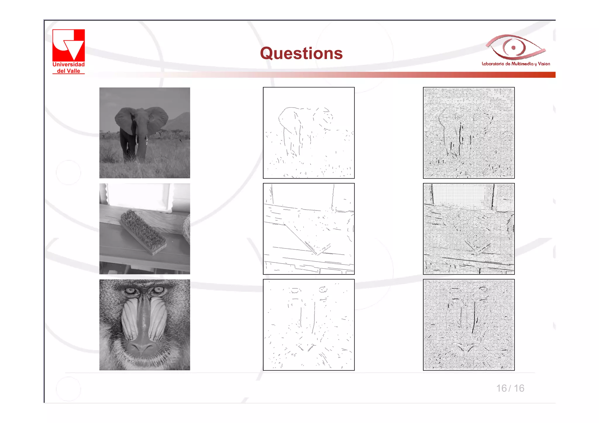 Questions




CLEI 2008 - An edge contour extraction technique   Slide 16 / 16
 