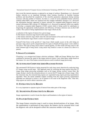 AN EFFECTIVE AND EFFICIENT FEATURE SELECTION METHOD FOR LUNG CANCER ...