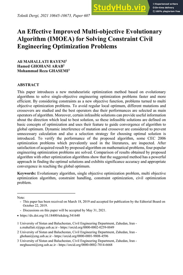 An Effective Improved Multi-Objective Evolutionary Algorithm (IMOEA ...