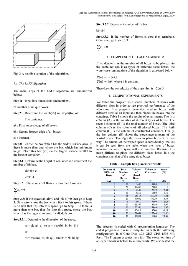 An efficient algorithm for 3D rectangular box packing | PDF