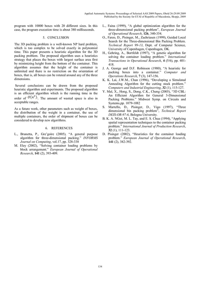 An efficient algorithm for 3D rectangular box packing | PDF