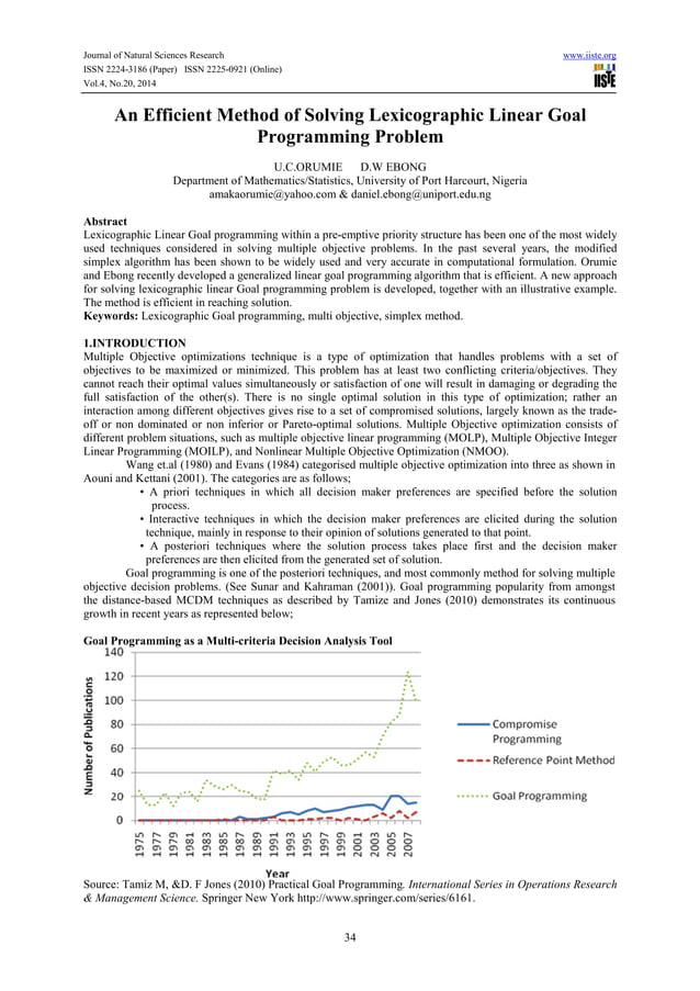 An efficient method of solving lexicographic linear goal programming ...