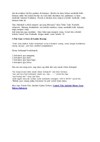 Contoh Teks Anekdot Bahasa Indonesia Kelas X