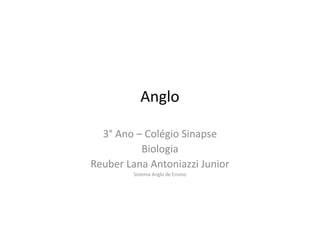 Anglo

  3° Ano – Colégio Sinapse
          Biologia
Reuber Lana Antoniazzi Junior
         Sistema Anglo de Ensino
 