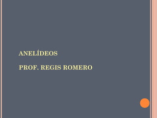 ANELÍDEOS 
PROF. REGIS ROMERO 
 