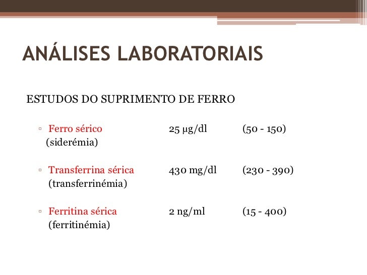 Exame de ferritina