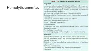 Hemolytic anemias
 