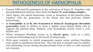 PATHOGENESIS OF HAEMOPHILIA