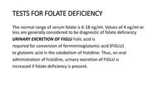 Folate Levels Range Lab Anemia | PPTX