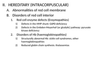 Intracorpuscular Defect Anemia.pptx, pathophysiology second semester | PPTX