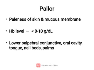 Pallor Types Classification of different types of anemia | PDF