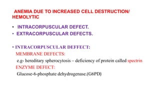 Intracorpuscular Defect ANEMIA ^0 BLOOD INDICES (2).pdf anemia blood | PDF