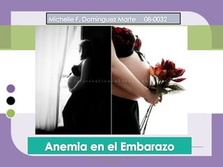 Michelle F. Dominguez Marte     08-0032 Anemia en el Embarazo Anemia en el Embarazo - Michelle Dominguez 