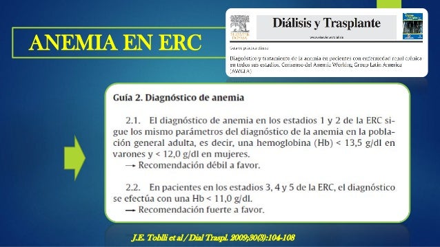 ANEMIA EN ENFERMEDAD RENAL CRONICA