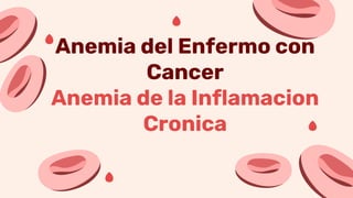 Anemia del Enfermo con
Cancer
Anemia de la Inflamacion
Cronica
 